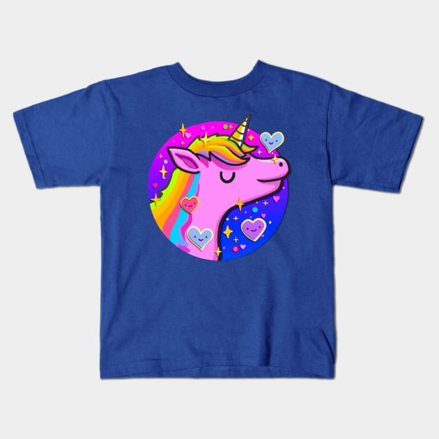 Pretty Pink Unicorn Kids T-Shirt by AlondraHanley
